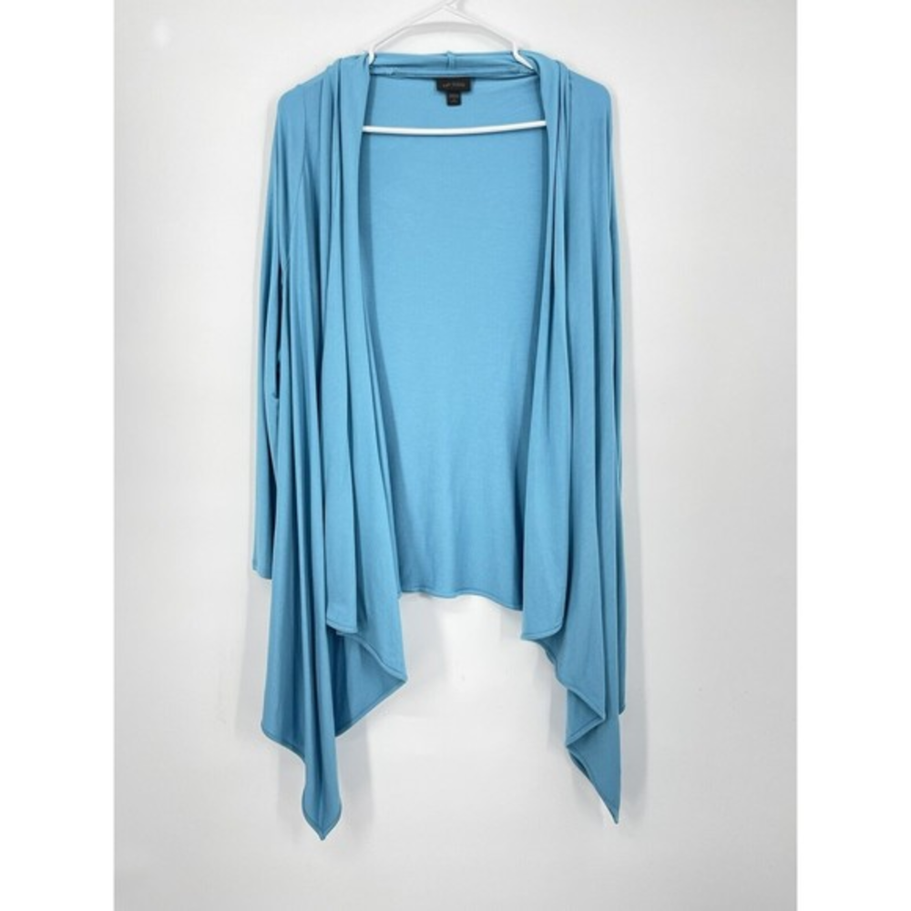 J Jill Wearever Collection Blue Waterfall Cardigan Petite - Picture 1 of 6